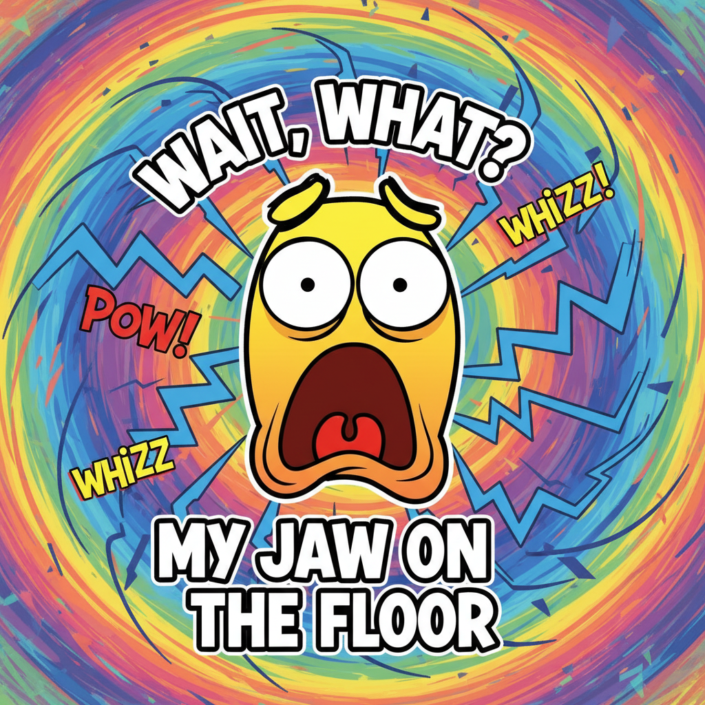 AI reaction meme GIF with bold text and an exaggerated cartoon facial expression