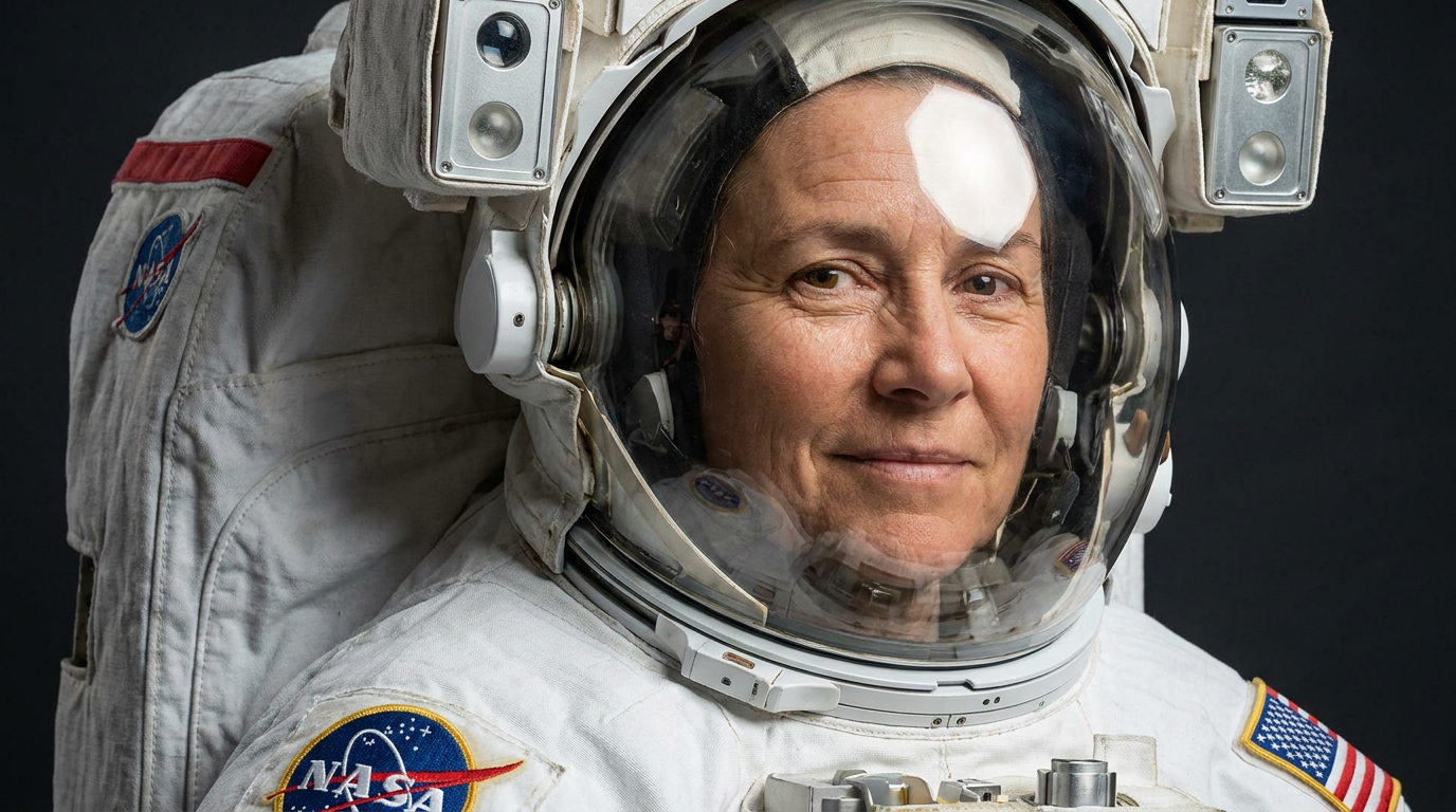 AI astronaut generator turning a person into a realistic modern NASA astronaut in a white spacesuit while keeping their real face
