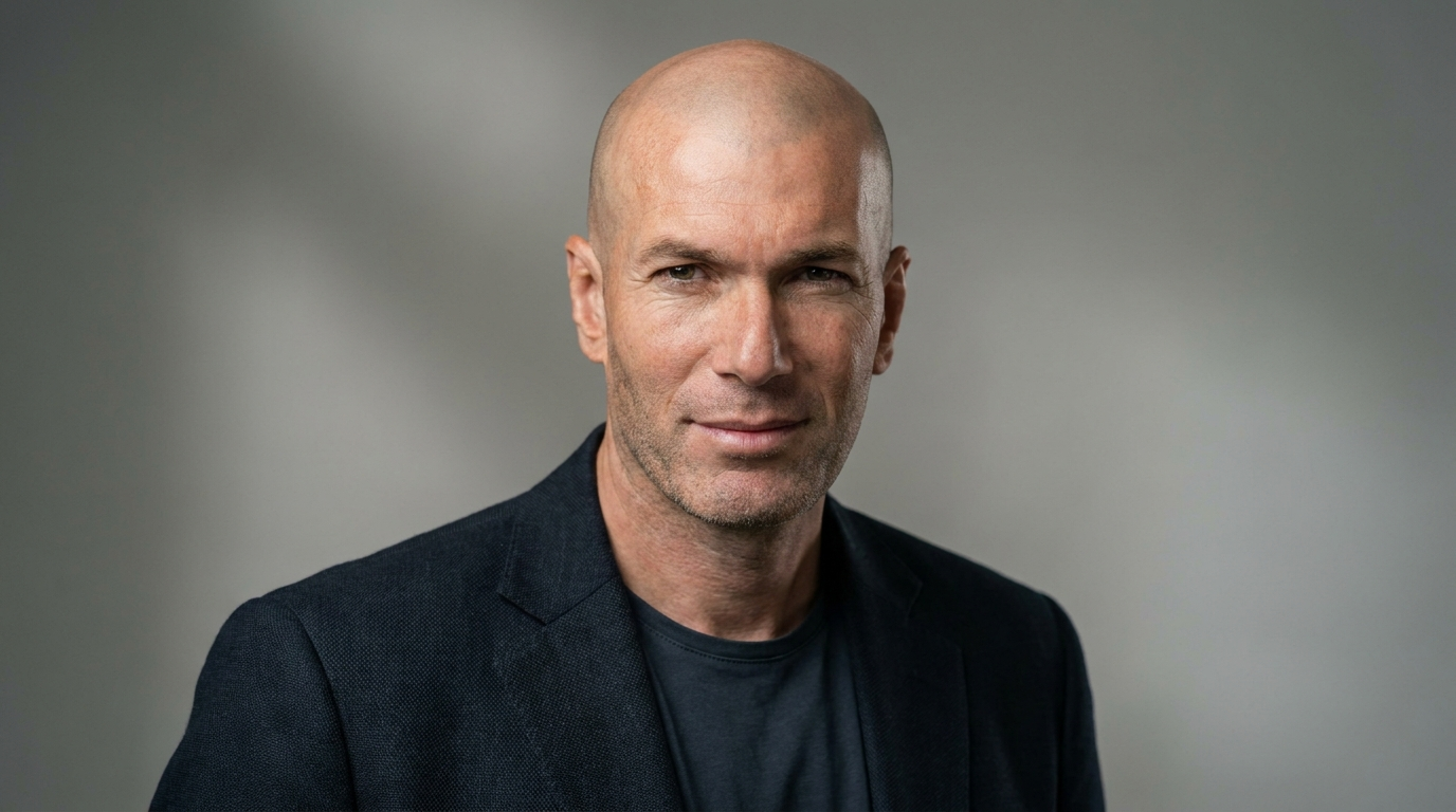 AI bald generator showing a confident man with a completely clean-shaven smooth bald head while keeping his real face