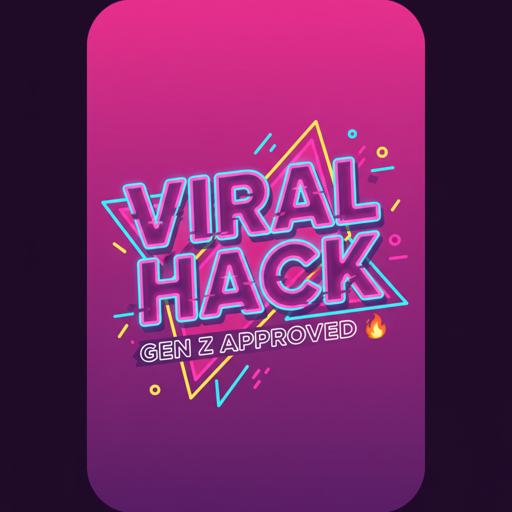 AI content for social media — TikTok video cover with neon typography and gen Z aesthetic