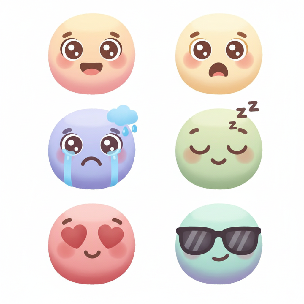 AI kawaii cute pastel emoji pack