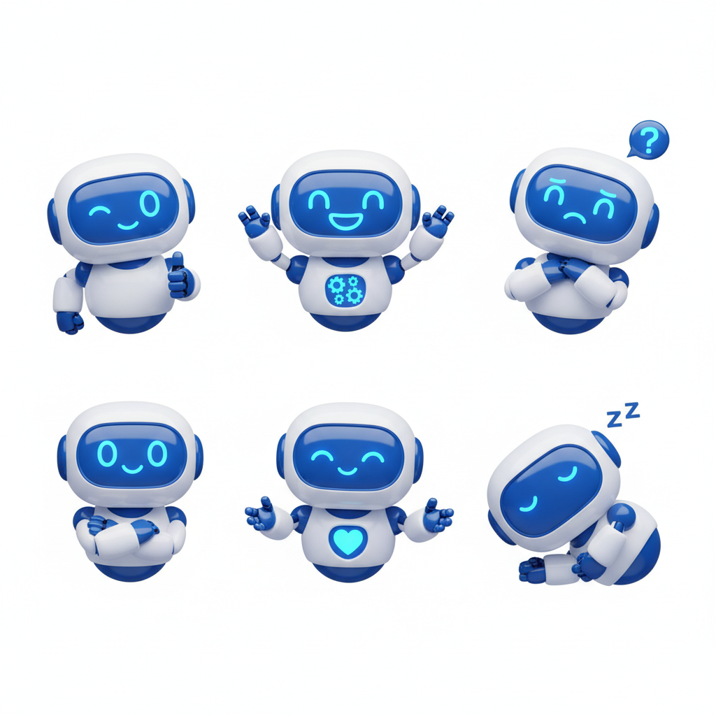 AI brand mascot robot emoji set