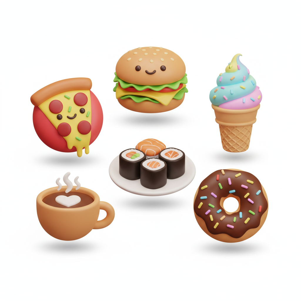 AI food emoji sticker pack