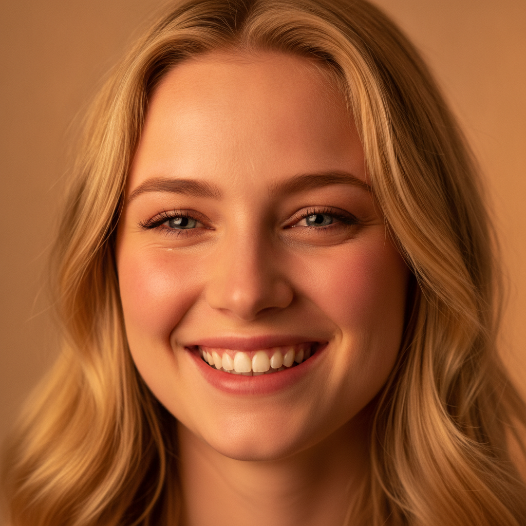 AI emotion detection in images analyzing a joyful smiling facial expression