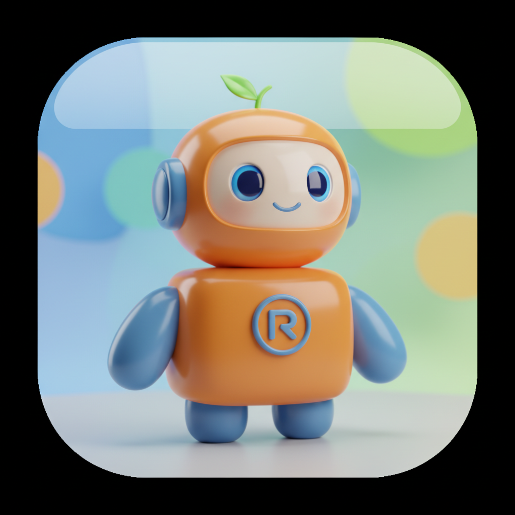 AI generated glossy 3D app icon mascot