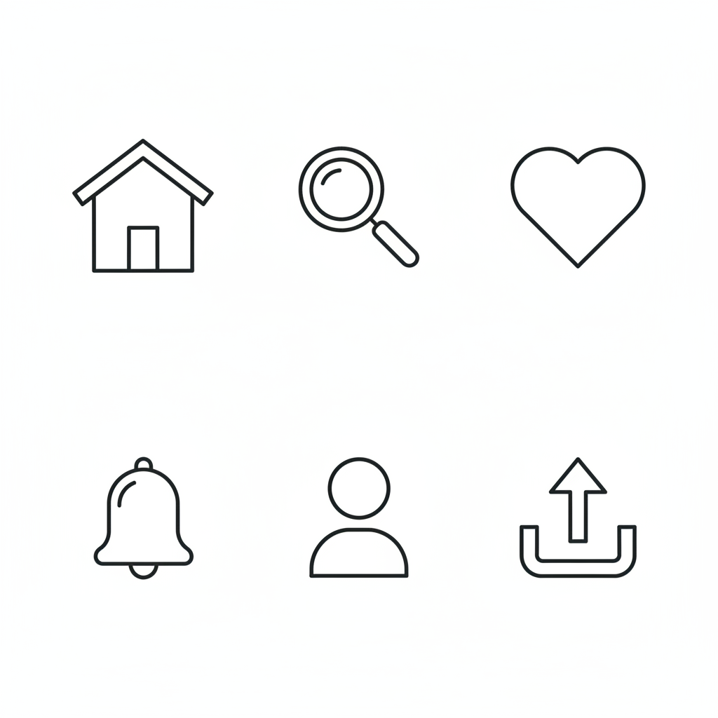 AI minimalist line icon set generated from text