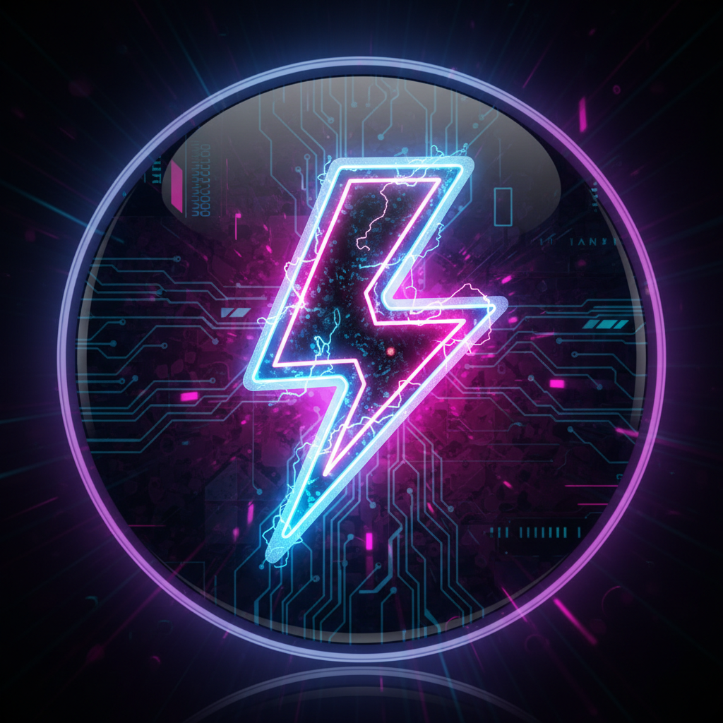 AI neon cyberpunk game app icon
