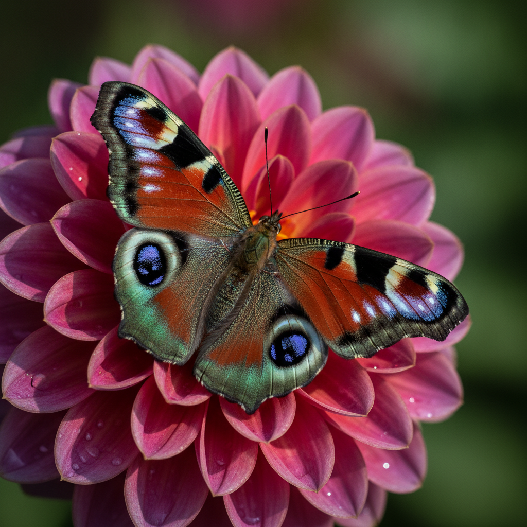 AI image enhancer result showing an enhanced macro close-up of a colorful butterfly with ultra detailed wing patterns and sharp focus
