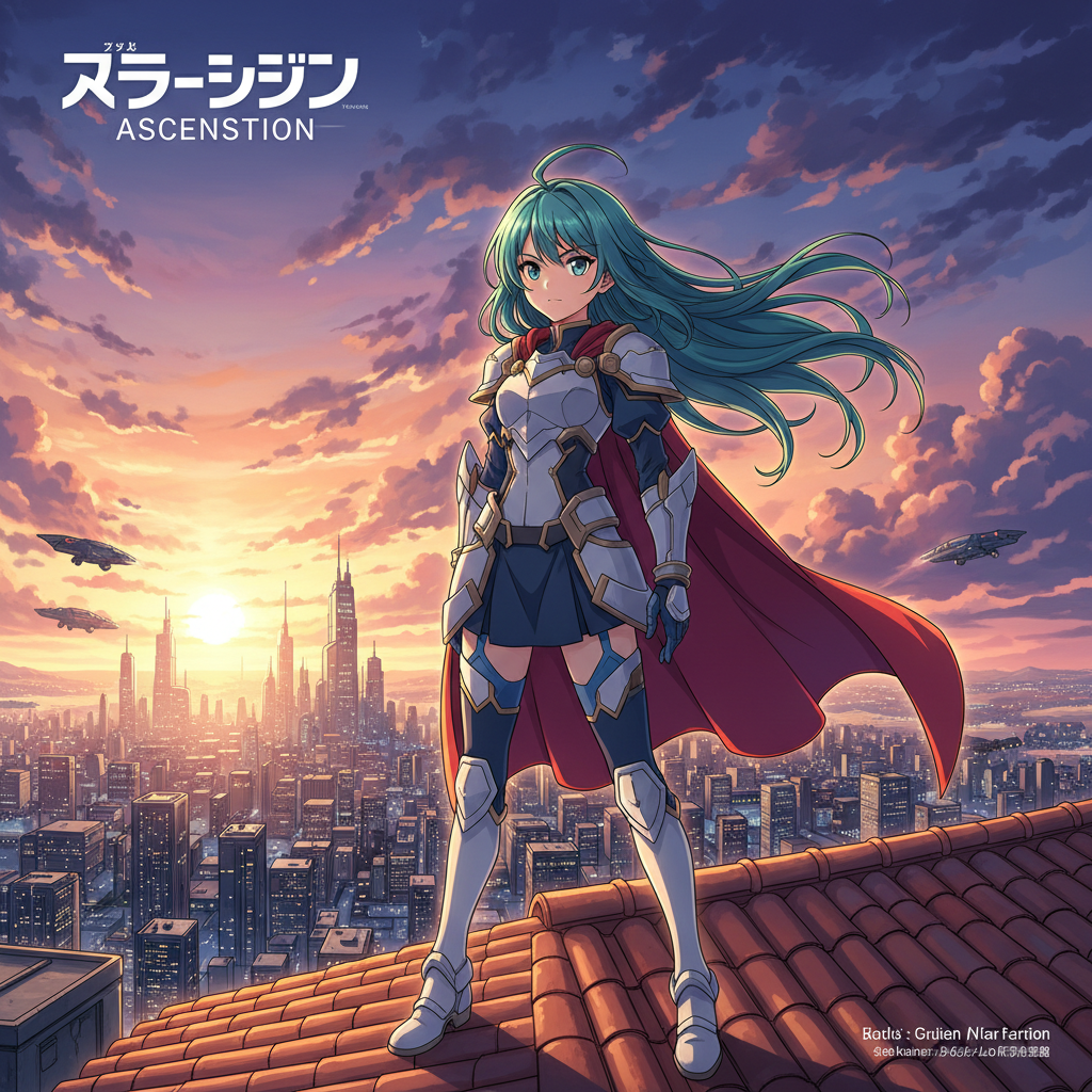AI image generator for anime heroine key visual example