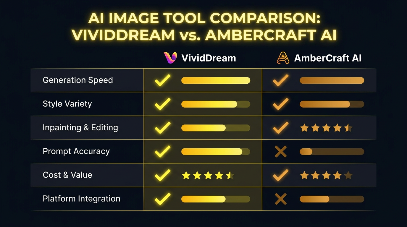 Feature comparison chart between our AI image generator and DALL-E