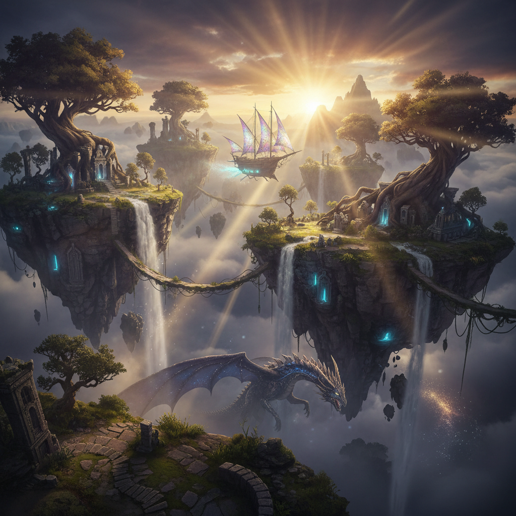 Stunning 4K fantasy landscape generated by the Nano Banana Pro AI image generator
