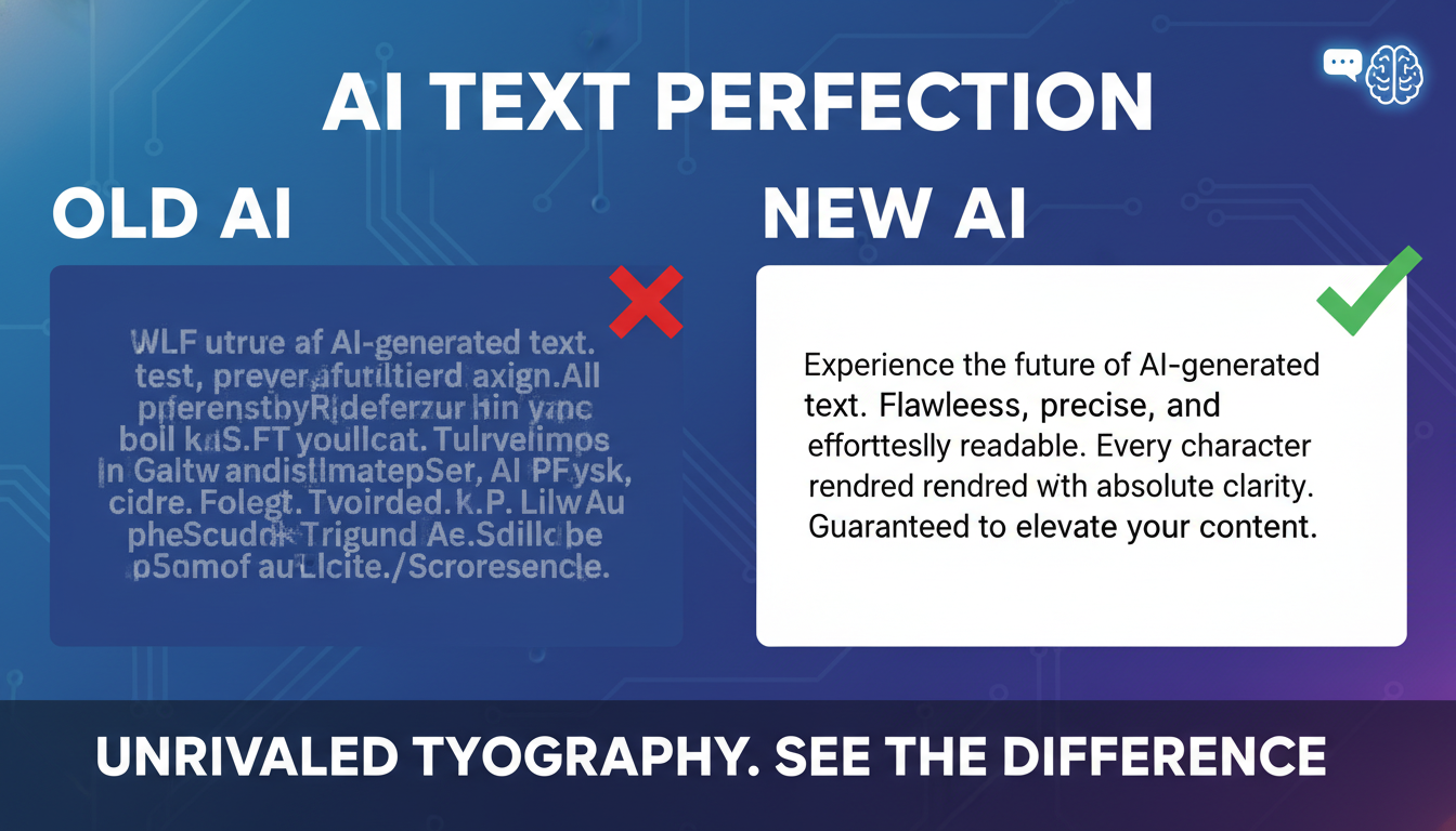 Perfect text rendering in an AI image generator marketing poster