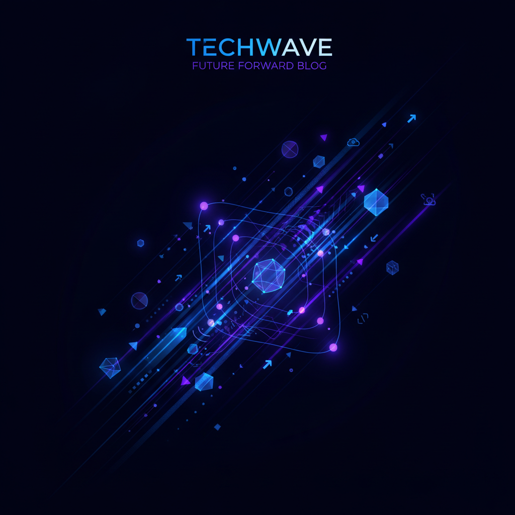Modern tech blog illustration with glowing network nodes generated by AI image tools for bloggers