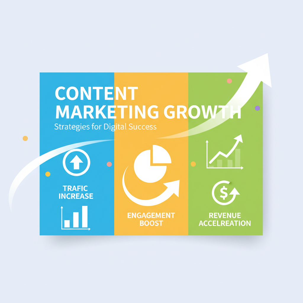 Bold infographic-style blog banner about content marketing growth created with a blog image AI generator