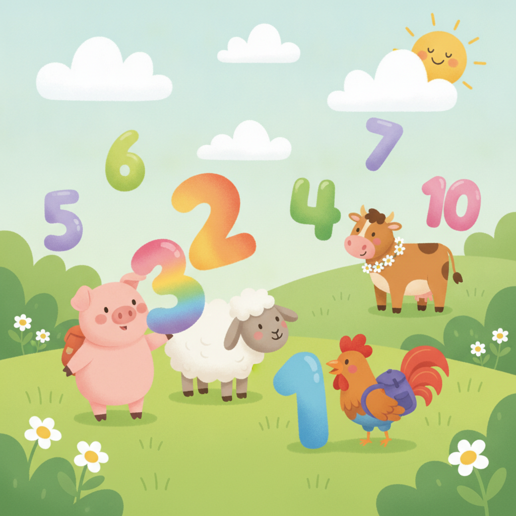Educational AI images — colorful alphabet flashcard with the letter A and an apple for young children