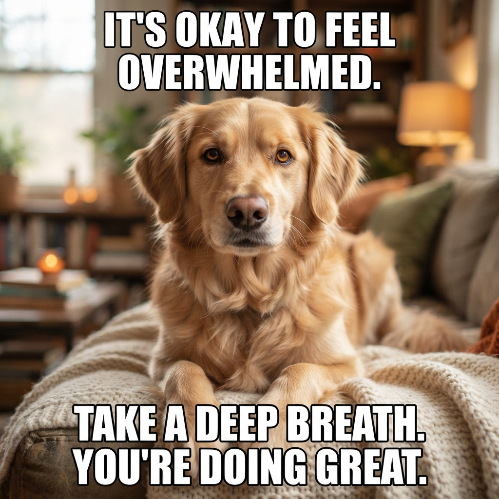 AI It's OK meme generator — a self-motivation you-tried meme of a tired worker giving a thumbs up with ITS OK YOU TRIED caption, generated by the AI It's OK meme generator