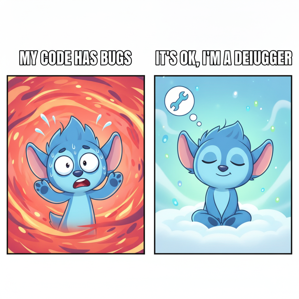 AI It's OK meme generator — a choice-format split-panel meme with a panicking then calm character captioned its ok, created by the AI It's OK meme generator