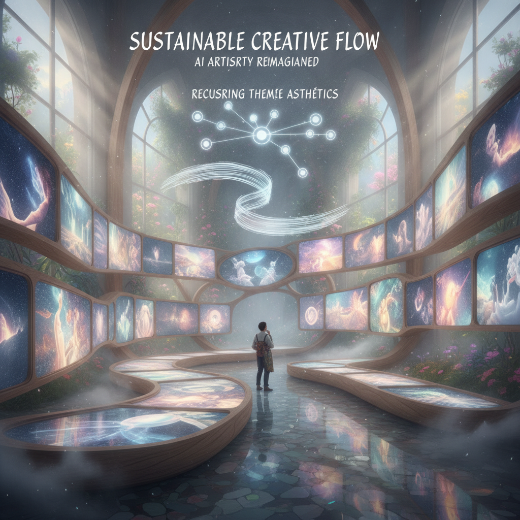 AI long-term image creation — a sustainable creative workflow of recurring themes and consistent aesthetics across a portfolio of AI artwork, created with the AI long-term image creation tool