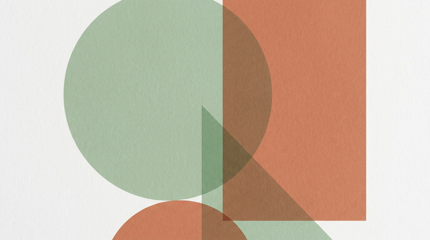 Bauhaus-inspired minimalist geometric composition in sage green and terracotta by the AI art generator