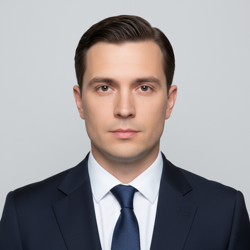 AI generated professional visa photo of a businessman