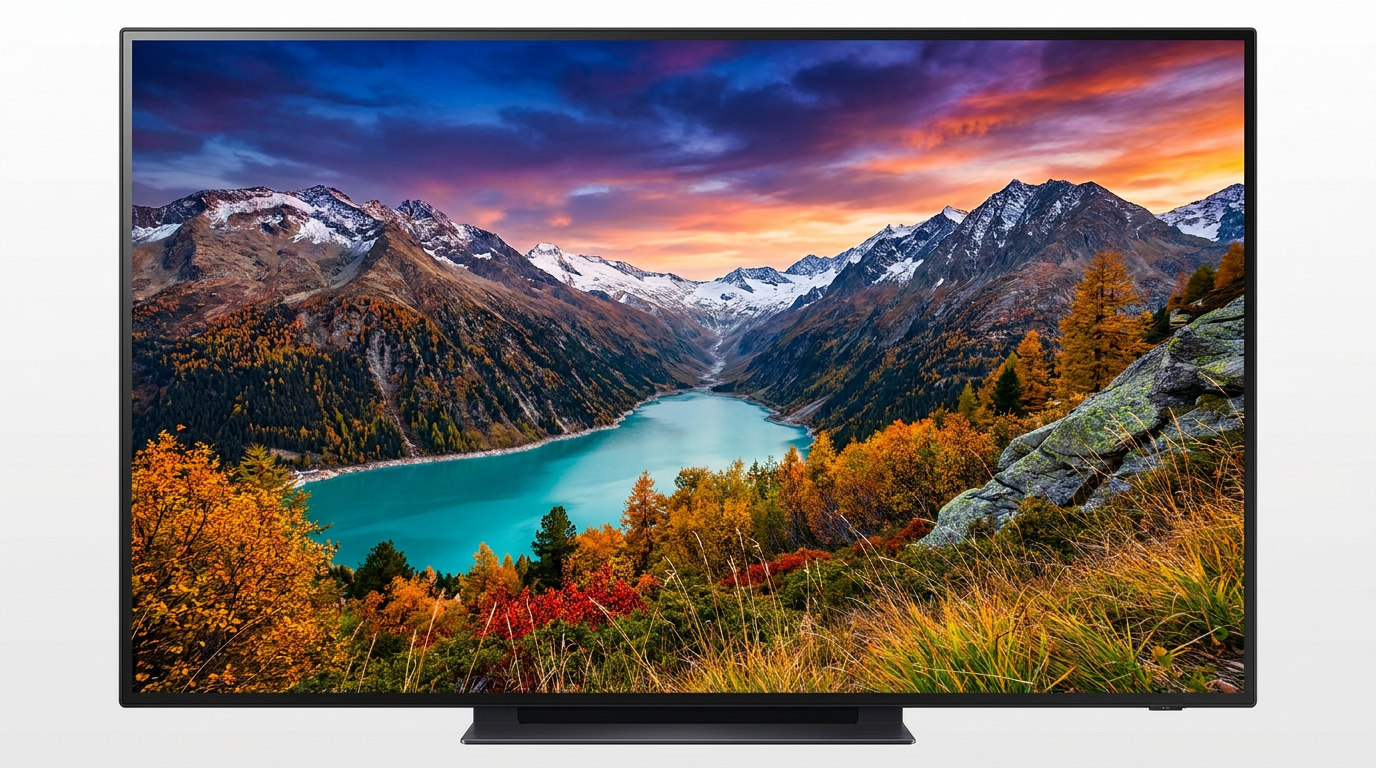 AI-enhanced landscape photo with boosted clarity, vivid colors, and sharpened detail in 4K