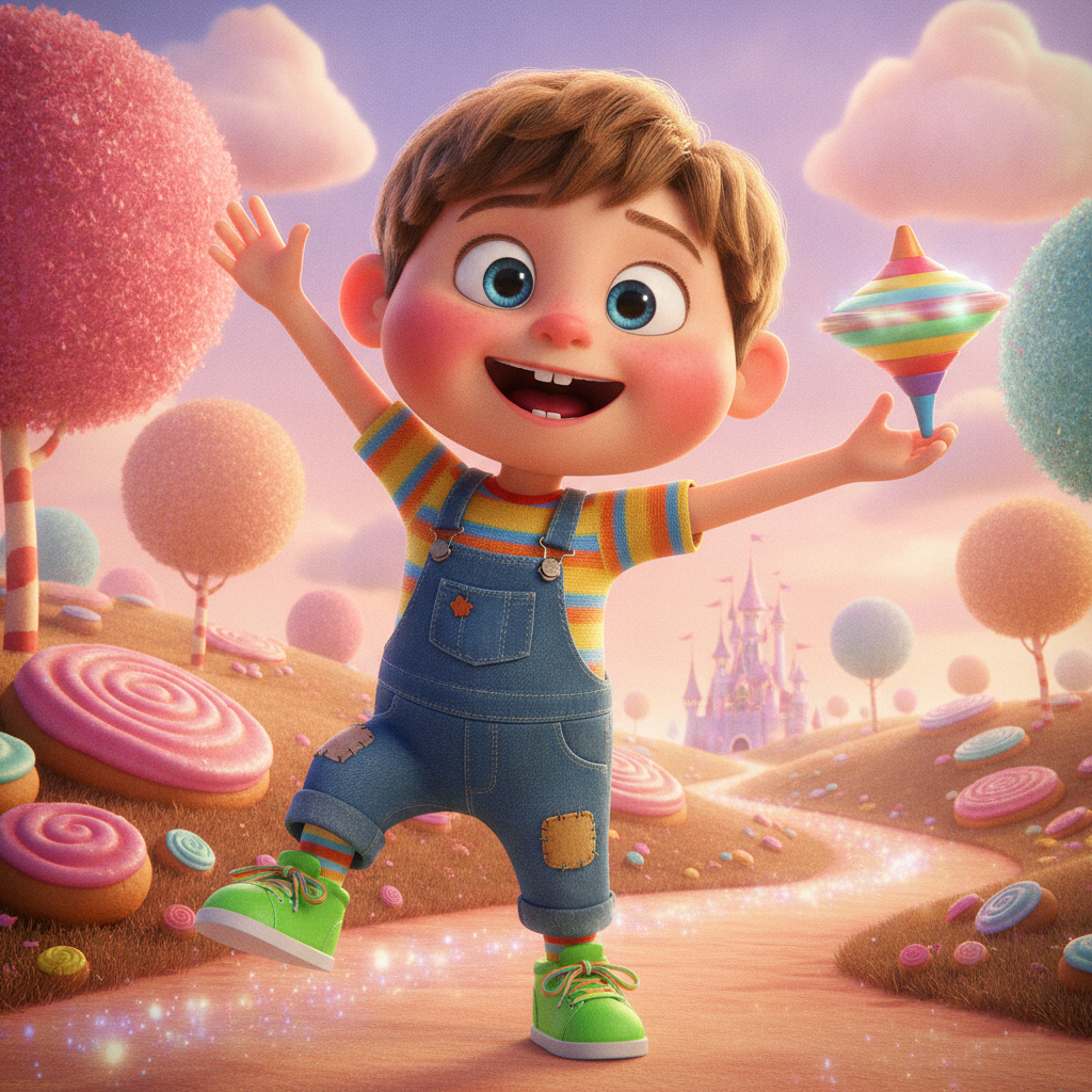 AI Pixar generator result showing a child as an adorable 3D Pixar style animated character with oversized eyes and chubby cheeks