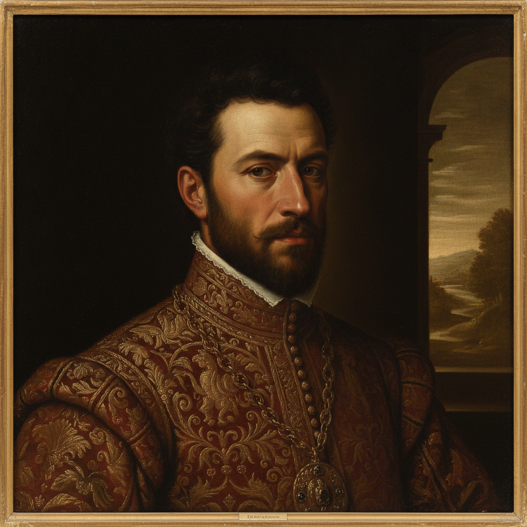 Artistic style AI converting a portrait into a classic Renaissance oil painting