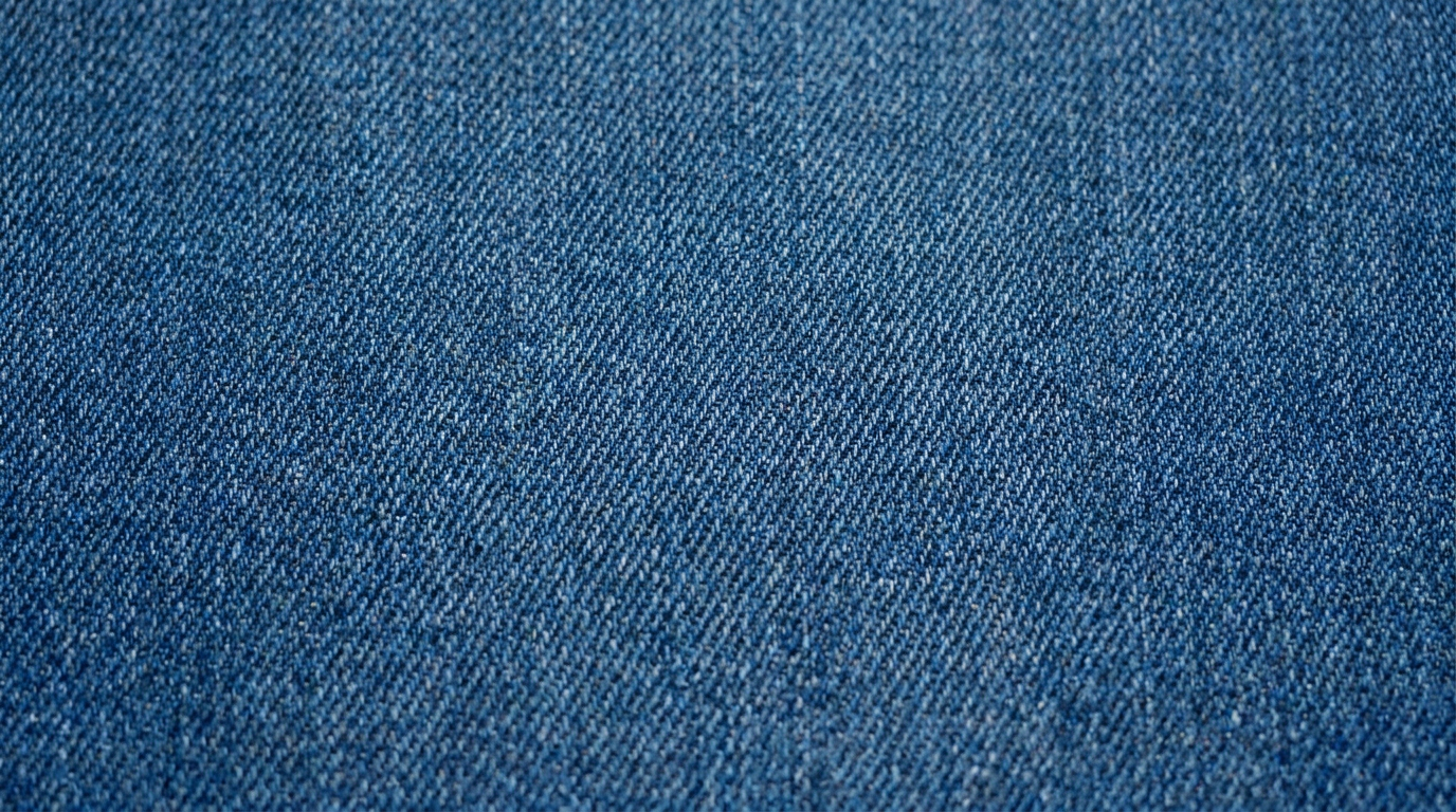AI texture art fabric weave — seamless denim cotton textile close-up, indigo blue thread pattern, photorealistic tileable weave for fashion design, print-on-demand patterns, and 3D cloth simulation