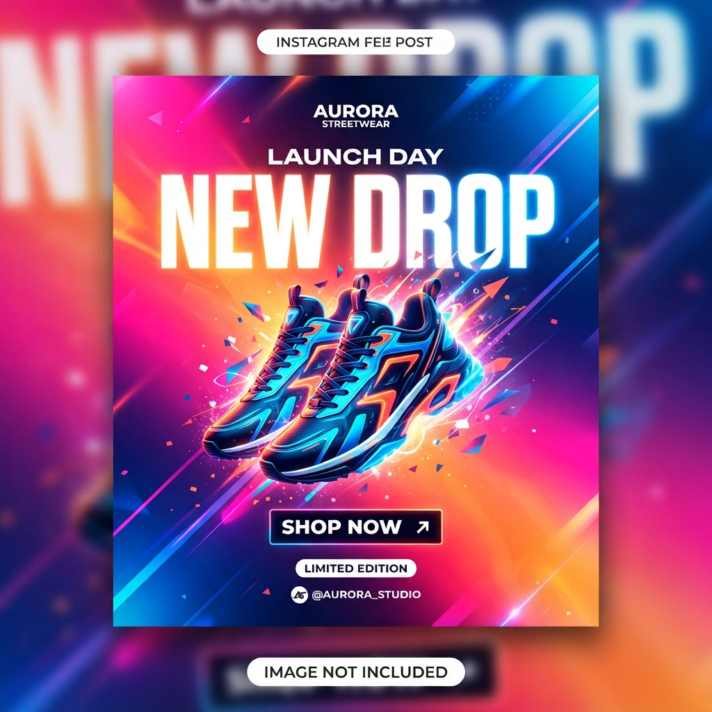 Vibrant Instagram post graphic for a coffee brand made with AI video creation for social media