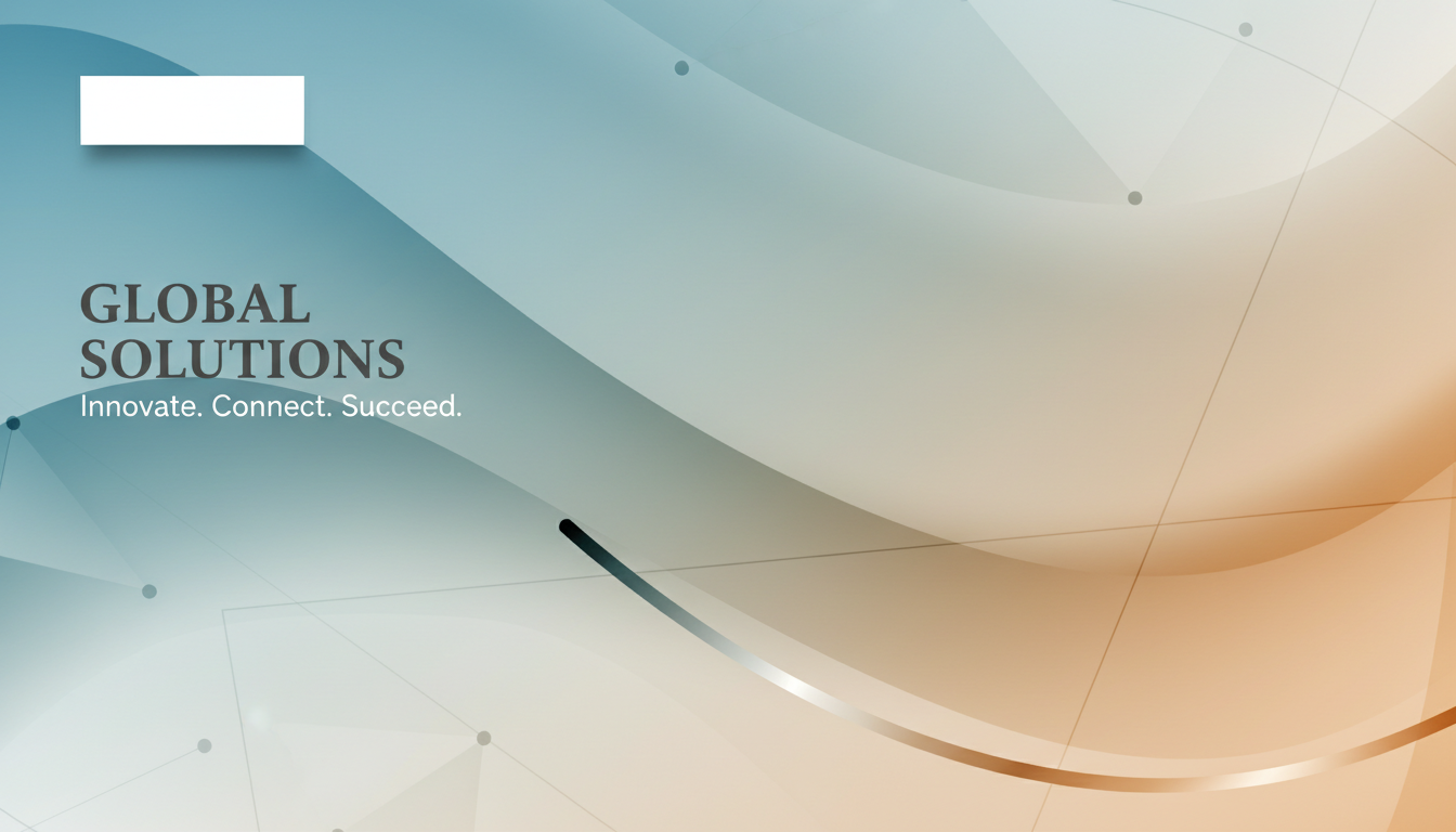 AI zoom background generator output — minimal branded virtual background with soft blue and amber gradient and space for a logo, custom zoom background ai result