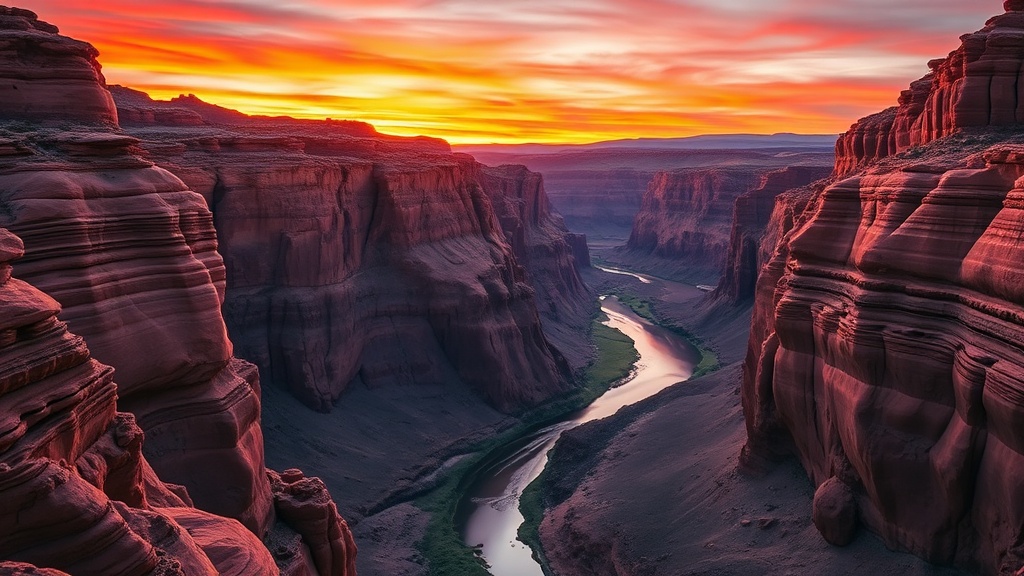 AI landscape image generator — red rock desert canyon at sunset