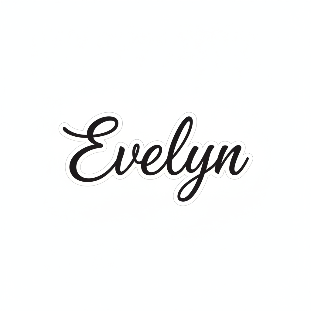 Cricut sticker maker custom name decal in modern script lettering as a single-color cut vinyl design