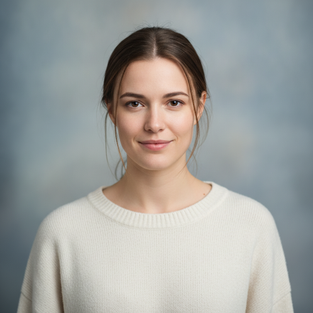 Photorealistic 4K AI portrait of a young woman, showing the lifelike quality people expect from Qwen Image 2.1