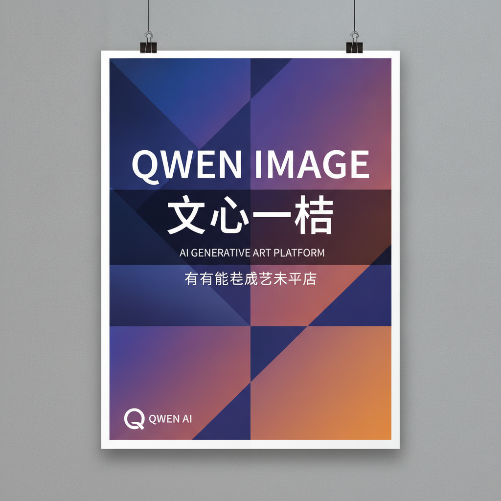 Bold bilingual poster with perfectly legible English and Chinese headline text, a hallmark of Qwen Image 2.1 text rendering