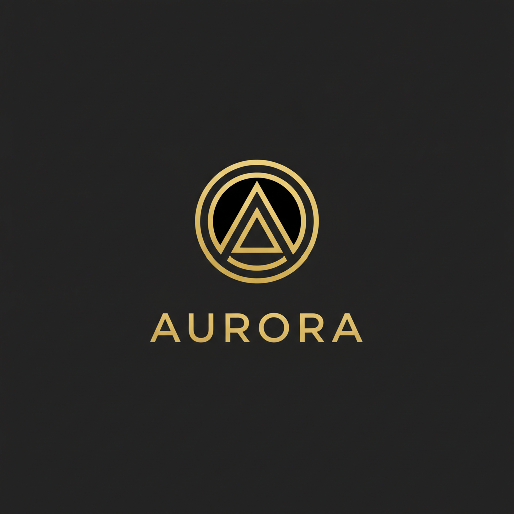 Minimalist tech startup logo with a clean geometric mark and wordmark in a gold and black colour scheme on a dark background