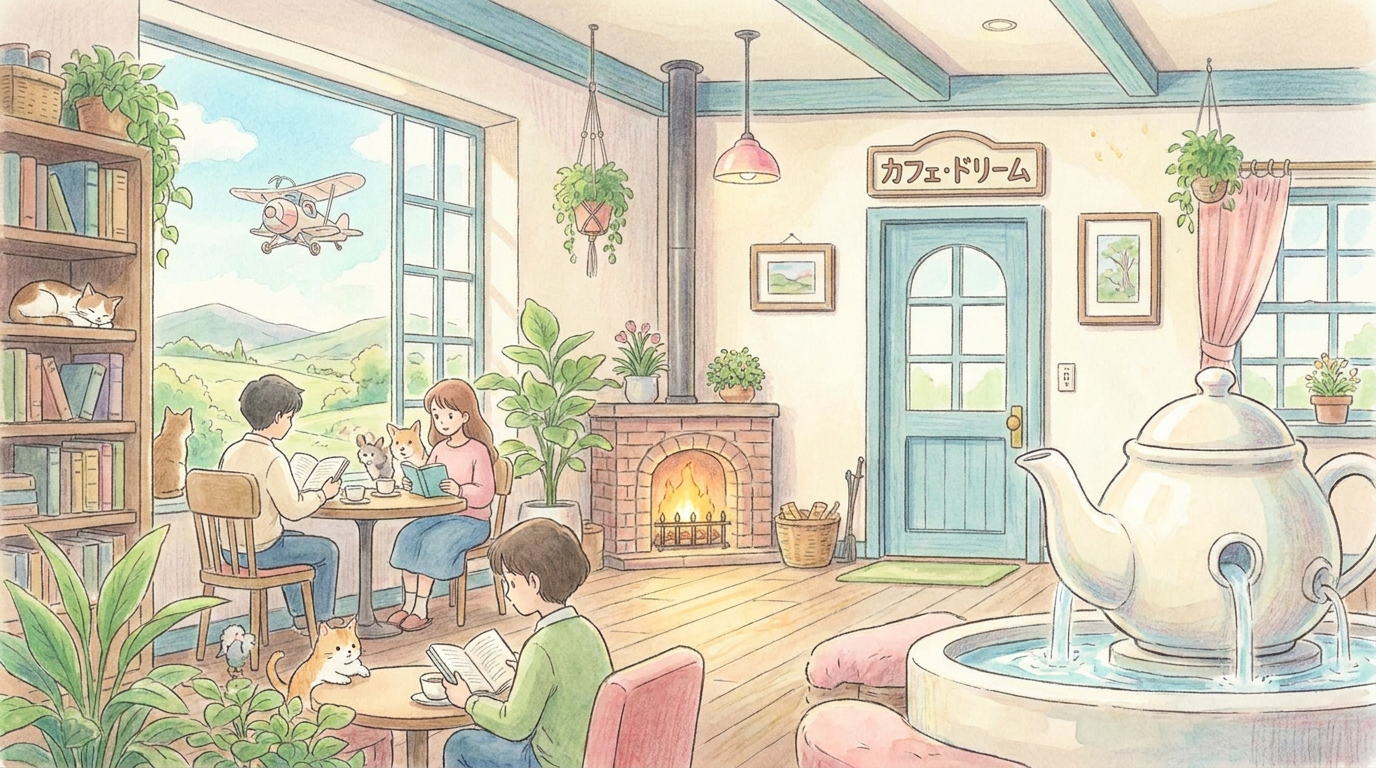 Web AI image creation — Studio Ghibli style anime illustration made in the browser
